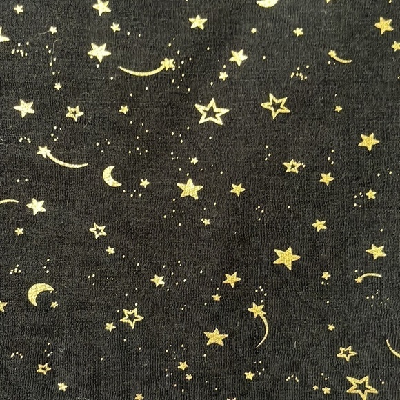 Flirtitude Active wear Black Polar Fleece Starry Night Scoop Neck Sweatshirt - Picture 3 of 4